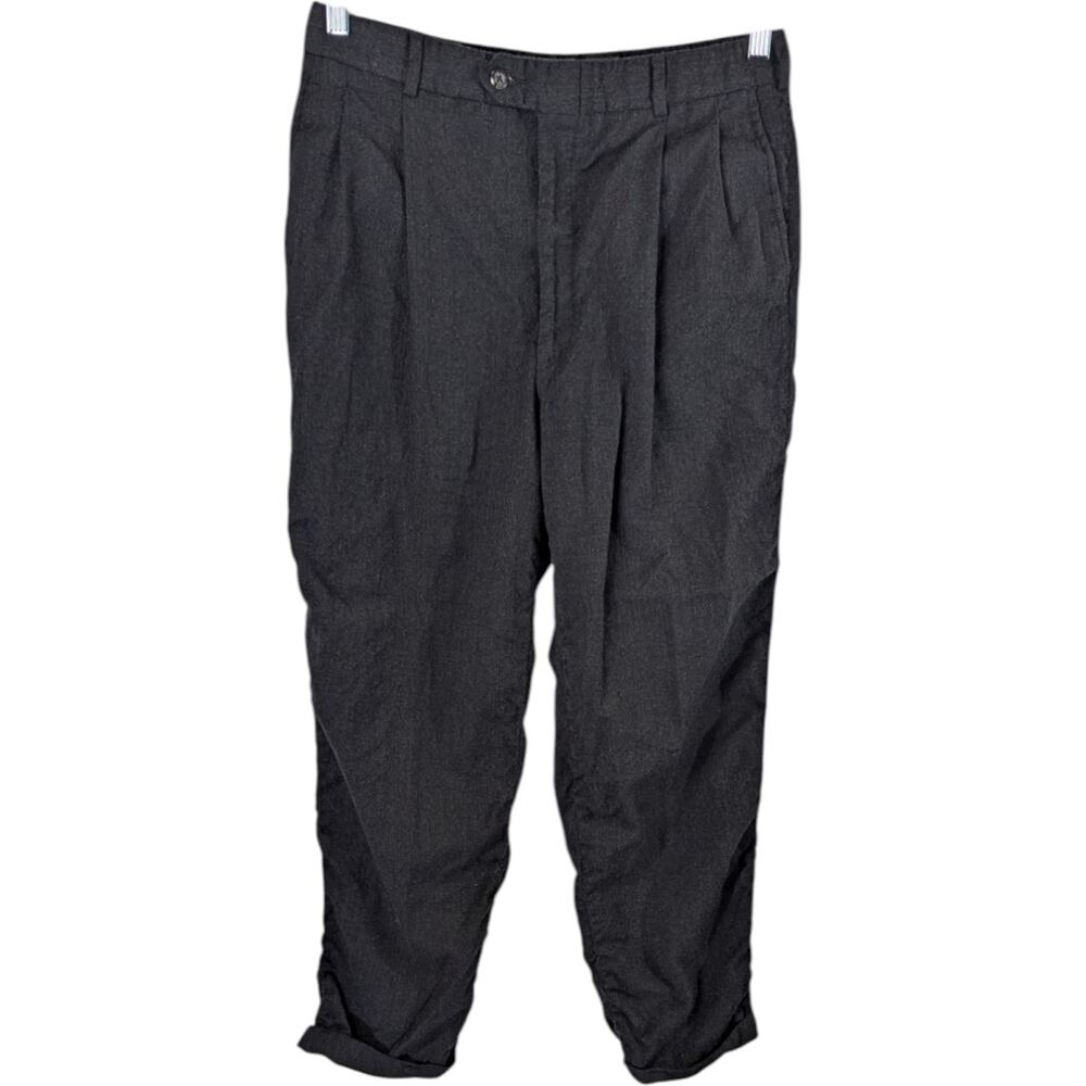 Lord & Taylor Wool Dress Pants Charcoal Gray Cuffed Ends Mens Size 30x27.5